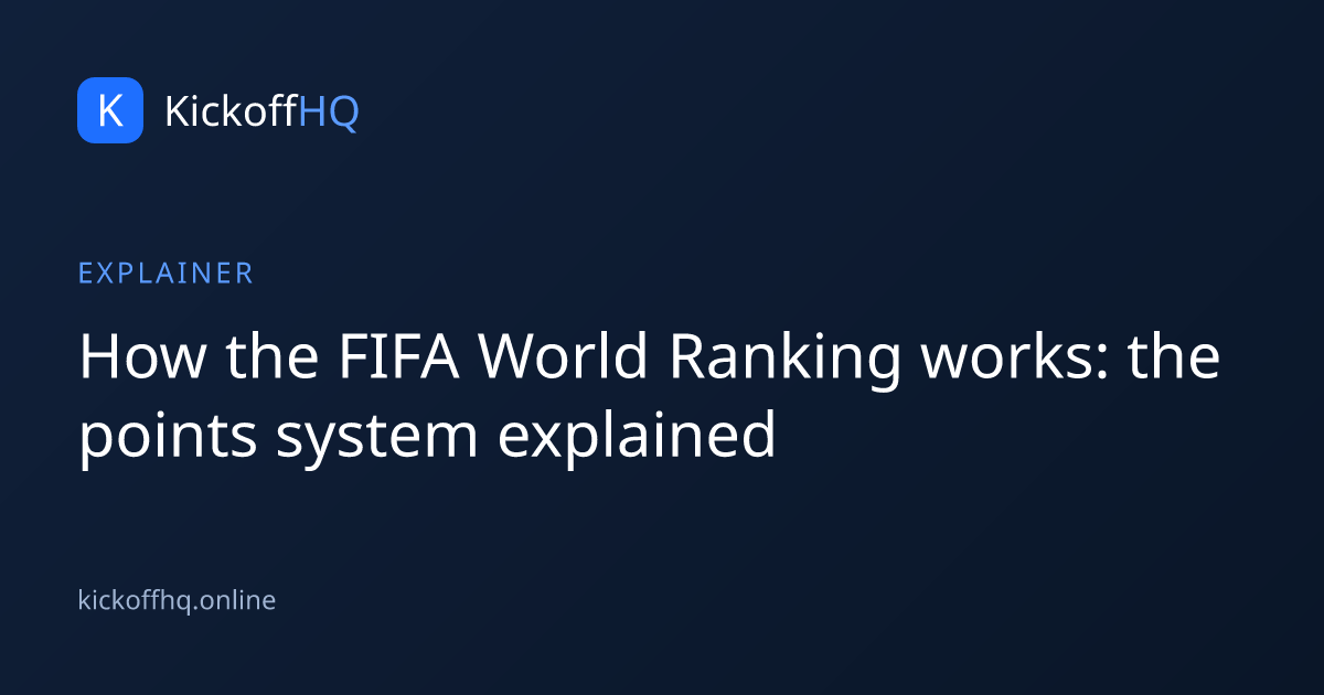 How the FIFA World Ranking works: the points system explained