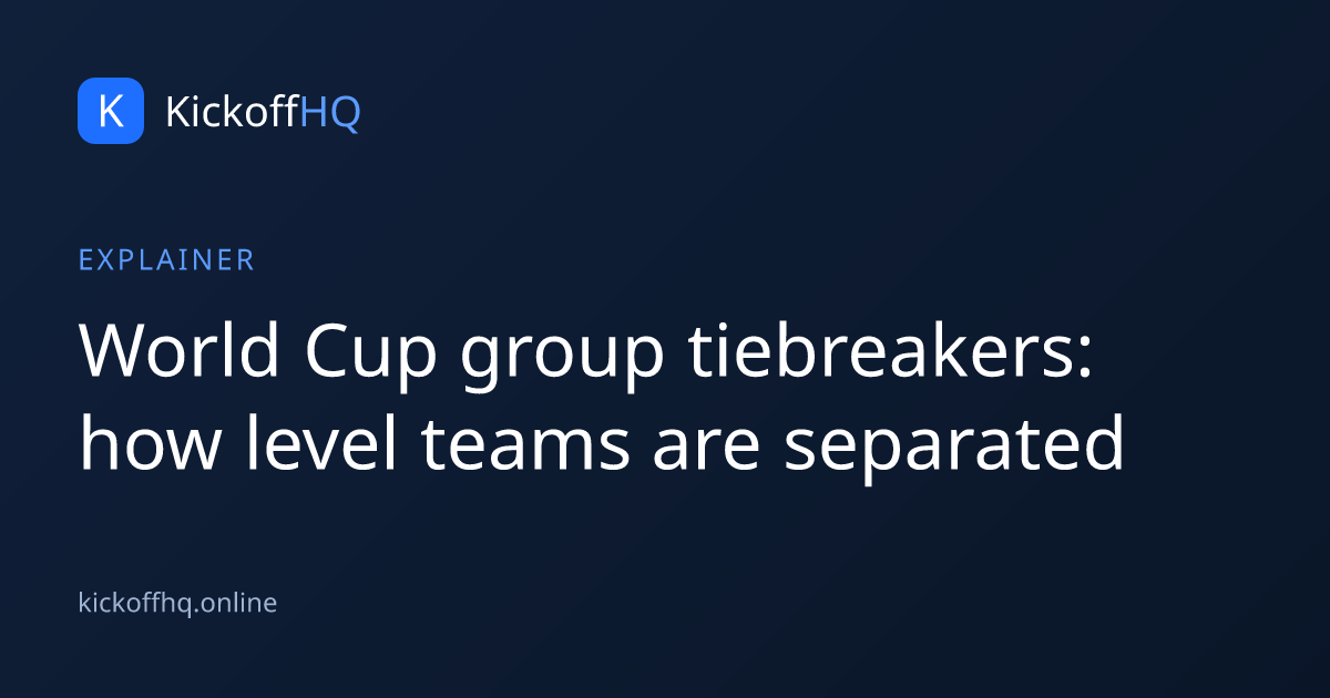 World Cup group tiebreakers: how level teams are separated
