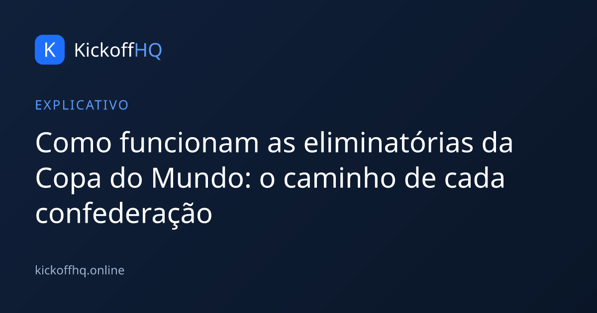 Como funcionam as eliminatórias da Copa do Mundo: o caminho de cada confederação