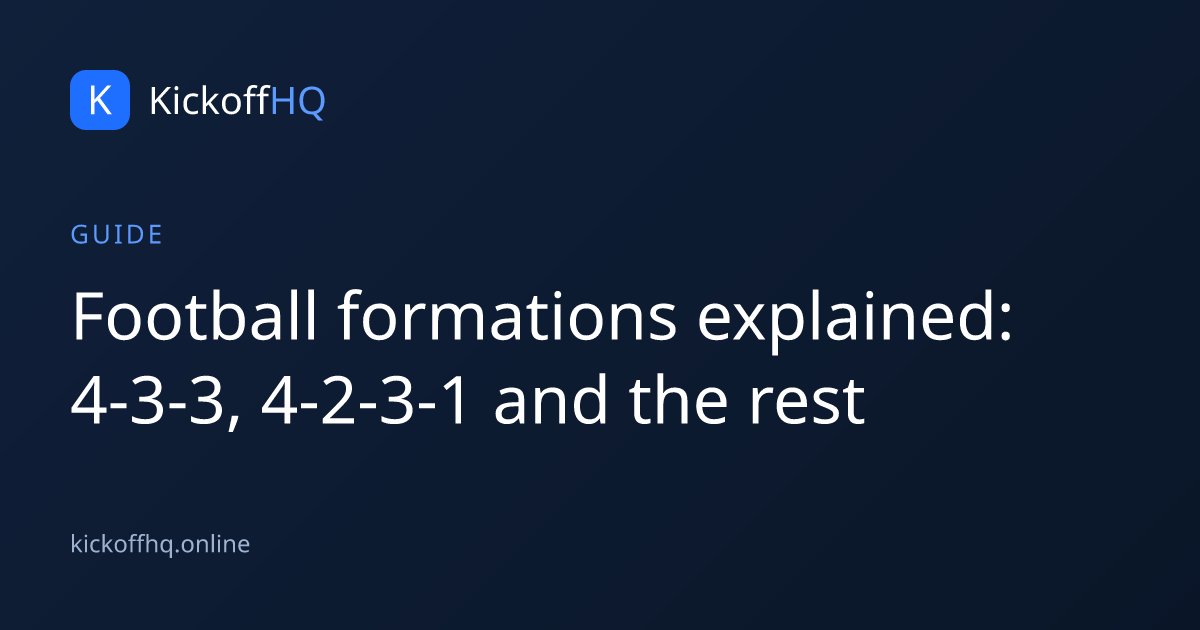 Football formations explained: 4-3-3, 4-2-3-1 and the rest