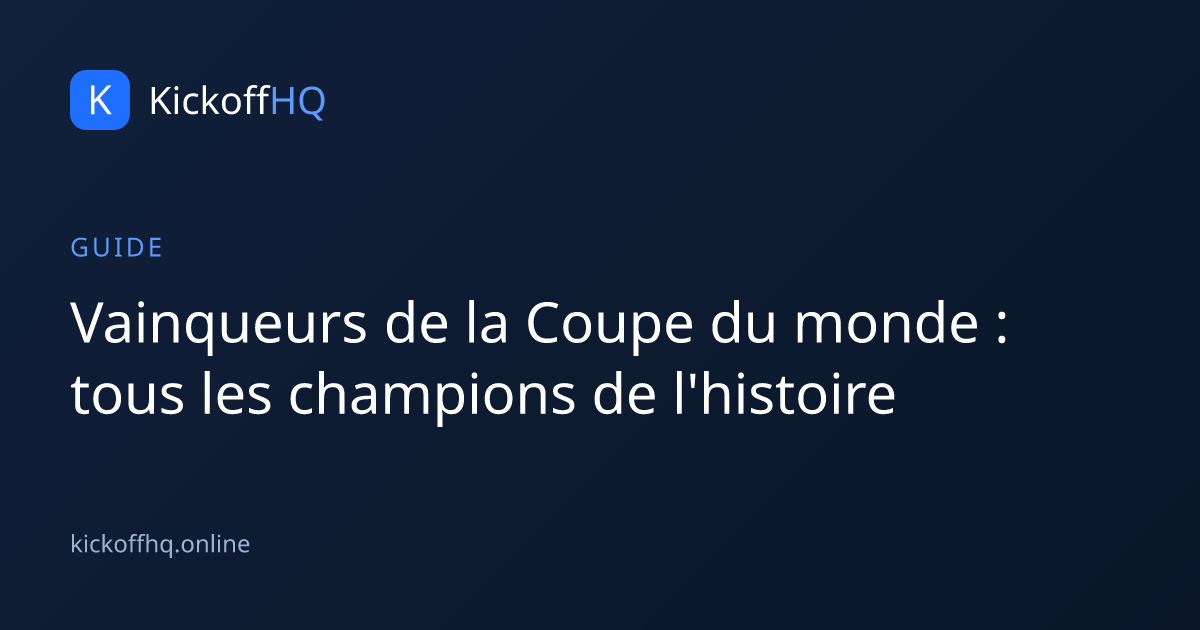 Vainqueurs de la Coupe du monde : tous les champions de l'histoire