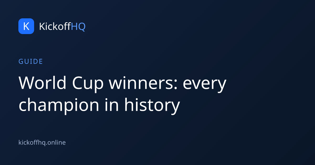 World Cup winners: every champion in history