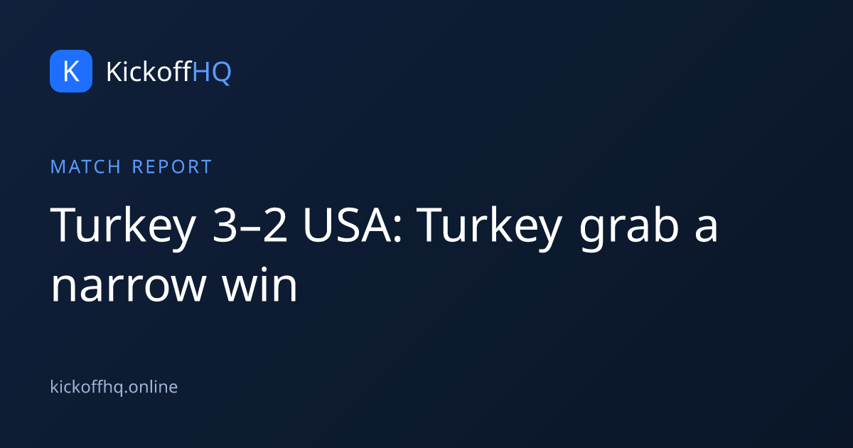 Turkey 3–2 USA: Turkey grab a narrow win